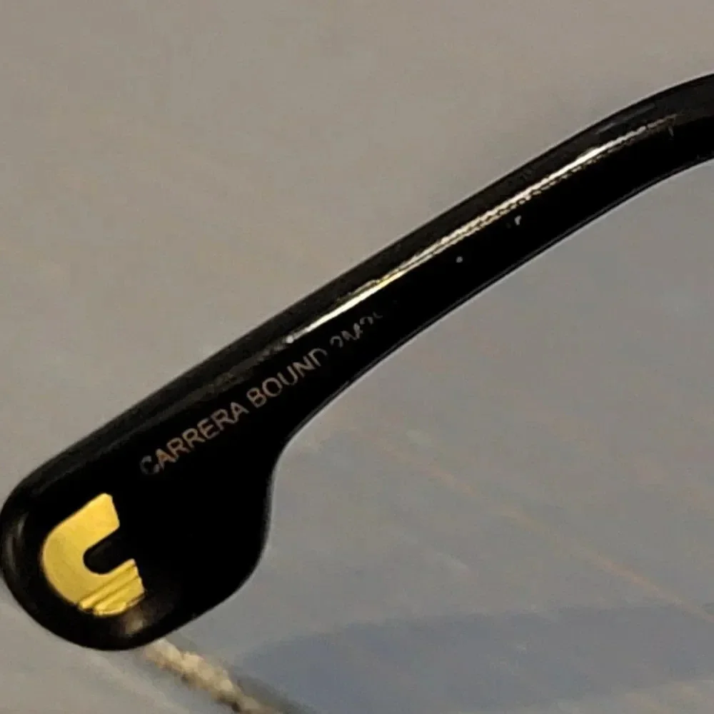 Carrera Bound Gold-Tone Metal with Black Acetate Arm Tips Sunglasses For…